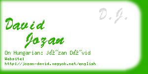 david jozan business card