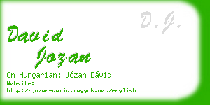 david jozan business card